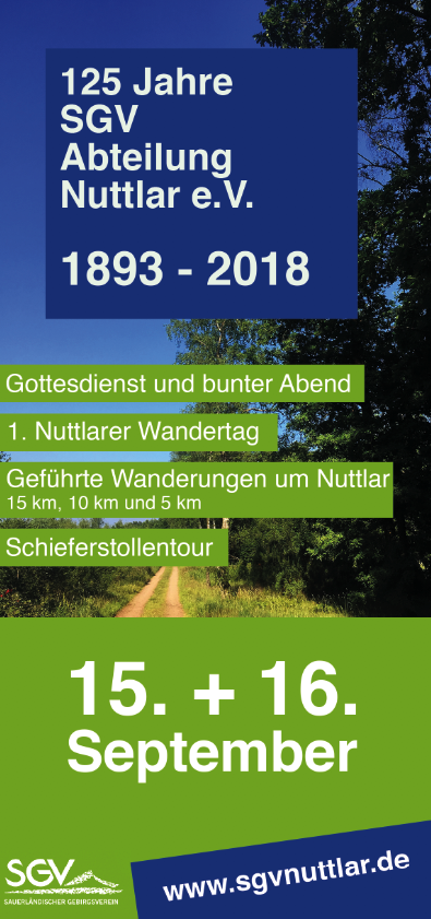 Flyer 125 Jahre SGV Abteilung Nuttlar e.V.